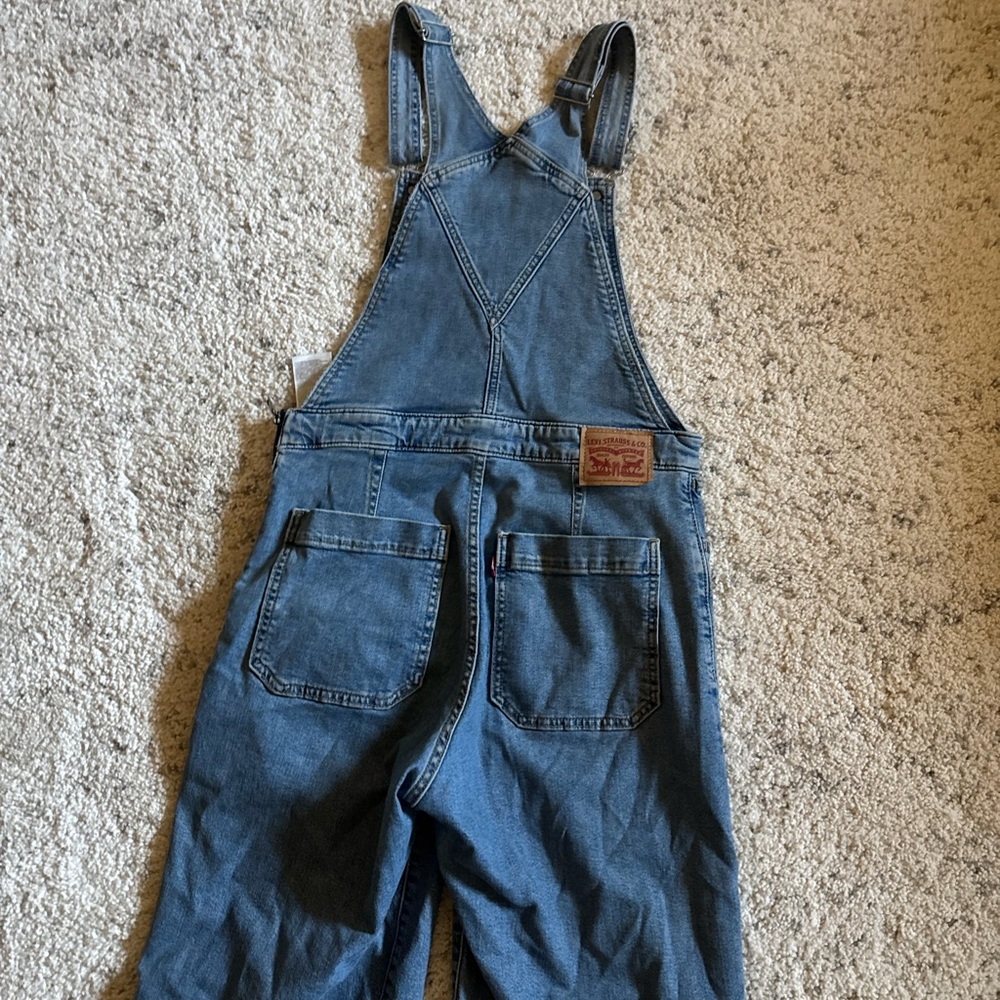 Levi's Denim Wide Leg Overalls Sz 30 in Blue - Picture 6 of 6